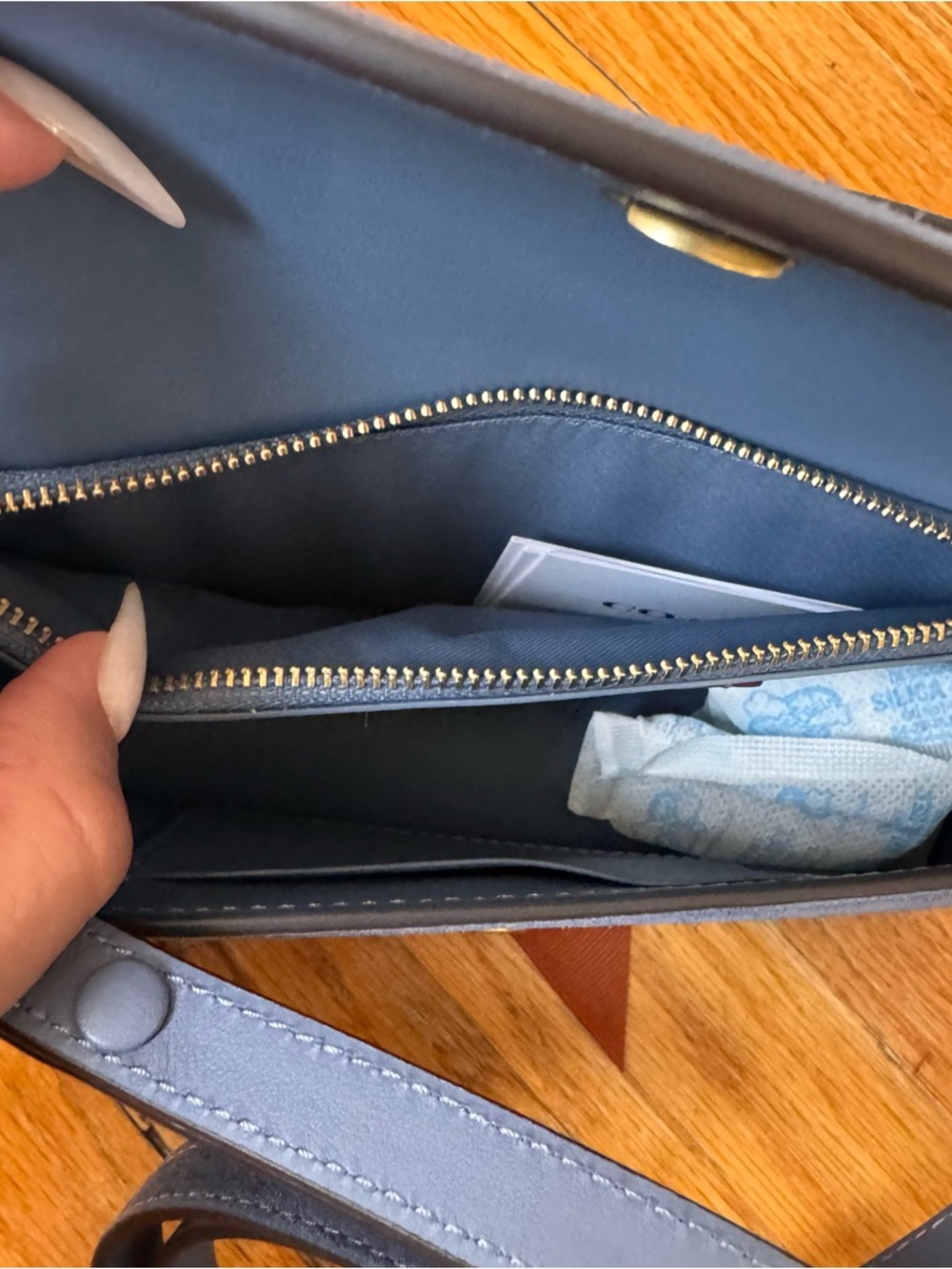 COACH blue Suede Crossbody with adjustable Strap - Picture 9 of 12